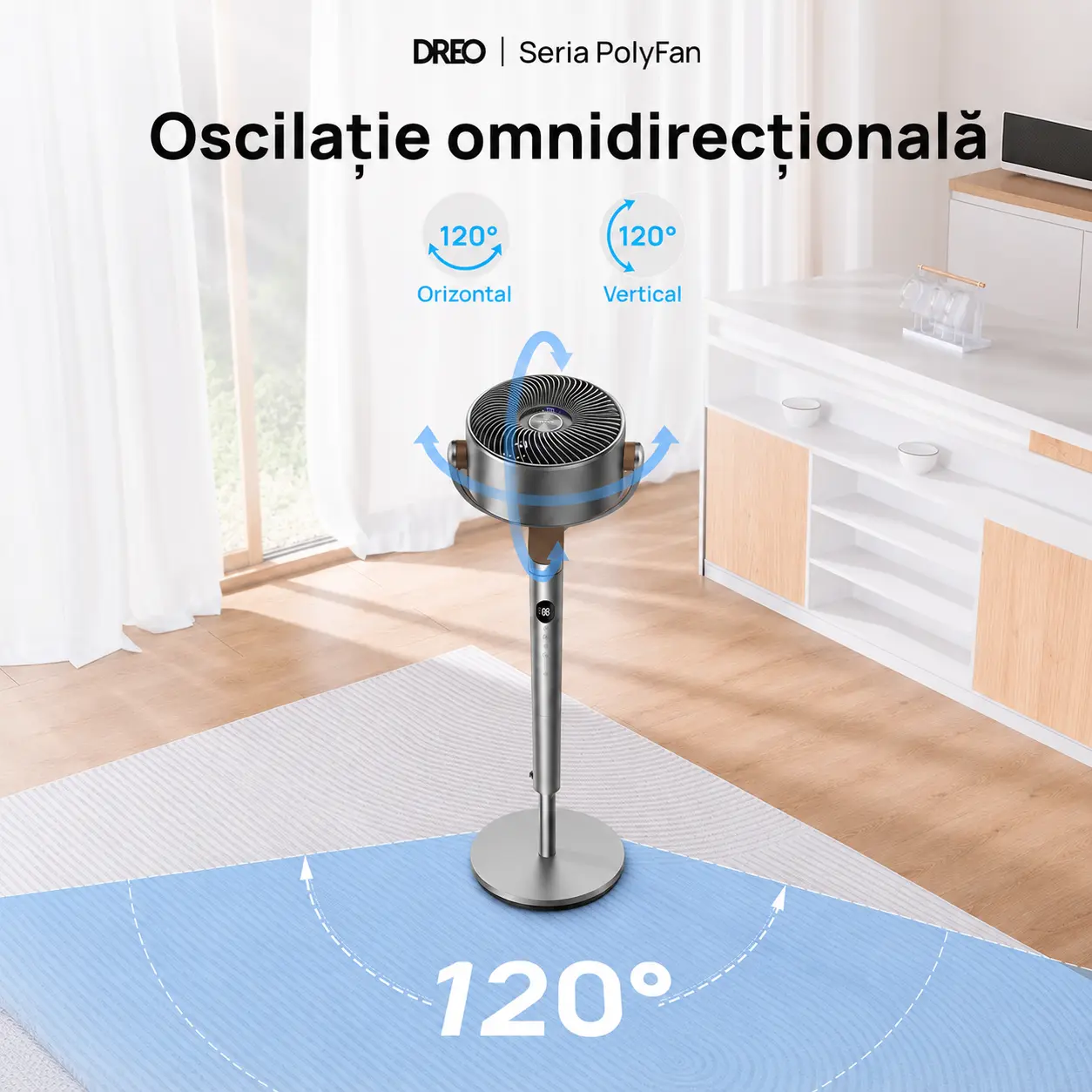 Dreo PolyFan 502 — 8 viteze și 3 moduri — imaginea 5